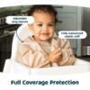 Picture of Tiny Twinkle Mess Proof Baby Bib |2 Pack Waterproof Smock Bib for Eating, Machine Washable Full Sleeve with Pocket (Sand Cinnamon, Small 6-24 Months)