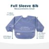 Picture of Tiny Twinkle Mess Proof Baby Bib |2 Pack Waterproof Smock Bib for Eating, Machine Washable Full Sleeve with Pocket (Periwinkle Putty, Small 6-24 Months)