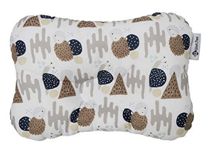 Picture of Baby Pillow for Newborn Breathable 3D Air Mesh Organic Cotton, Protection for Flat Head Syndrome Snail with Hedgehog