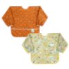 Picture of Bumkins Sleeved Bib for Girl or Boy, Baby and Toddler for 6-24 Mos, Essential Must Have for Eating, Feeding, Baby Led Weaning Supplies, Long Sleeve Mess Saving Food Catcher, 2-pk Camp and Grounded