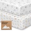 Picture of KeaBabies 2-Pack Organic Crib Sheets for Boys, Girls - Fitted Crib Mattress Sheet Neutral, Breathable Jersey Cotton Cover for Baby Bed, Toddler Mattress, Soft & Cute Prints (KeaSafari)