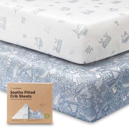 Picture of KeaBabies 2-Pack Organic Crib Sheets for Boys, Girls - Fitted Crib Mattress Sheet Neutral, Breathable Jersey Cotton Cover for Baby Bed, Toddler Mattress, Soft & Cute Prints (Excavation)