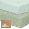 Picture of KeaBabies 2-Pack Organic Crib Sheets for Boys, Girls - Fitted Crib Mattress Sheet Neutral, Breathable Jersey Cotton Cover for Baby Bed, Toddler Mattress, Soft & Cute Prints (Lunaris)
