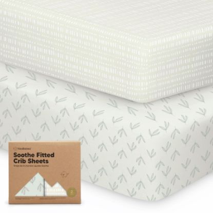 Picture of KeaBabies 2-Pack Organic Crib Sheets for Boys, Girls, Jersey Fitted Crib Sheet, Baby Crib Sheets Neutral, Cotton Breathable Crib Sheet, Cute Printed Crib Mattress Sheet, Baby Mattress Sheets (Fleur)