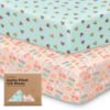 Picture of KeaBabies 2-Pack Organic Crib Sheets for Boys, Girls, Jersey Fitted Baby Crib Sheets Neutral, Cotton Breathable Crib Sheet, Cute Printed Crib Mattress Sheet, Baby Mattress Sheets (Beach Day)