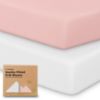 Picture of KeaBabies 2-Pack Organic Crib Sheets for Boys, Girls - 52x28 Fitted Crib Mattress Sheet Neutral, Breathable Jersey Cotton Cover for Baby Bed, Toddler Mattress, Soft & Cute Prints (Rose)
