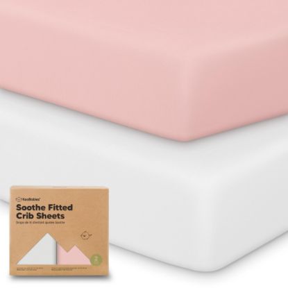 Picture of KeaBabies 2-Pack Organic Crib Sheets for Boys, Girls - 52x28 Fitted Crib Mattress Sheet Neutral, Breathable Jersey Cotton Cover for Baby Bed, Toddler Mattress, Soft & Cute Prints (Rose)