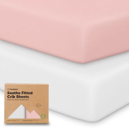 Picture of KeaBabies 2-Pack Organic Crib Sheets for Boys, Girls - 52x28 Fitted Crib Mattress Sheet Neutral, Breathable Jersey Cotton Cover for Baby Bed, Toddler Mattress, Soft & Cute Prints (Rose)