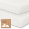 Picture of KeaBabies 2-Pack Organic Crib Sheets for Boys, Girls - 52x28 Fitted Crib Mattress Sheet Neutral, Breathable Jersey Cotton Cover for Baby Bed, Toddler Mattress, Soft & Cute Prints (Soft White)