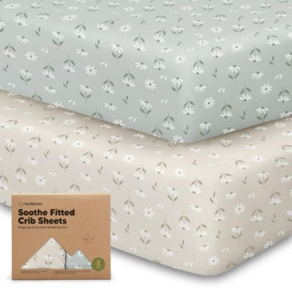Picture of KeaBabies 2-Pack Organic Crib Sheets for Boys, Girls, Jersey Fitted Crib Sheet, Baby Crib Sheets Neutral, Cotton Breathable Crib Sheet, Cute Printed Crib Mattress Sheet, Baby Mattress Sheets (Daisies)