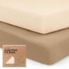 Picture of KeaBabies 2-Pack Organic Crib Sheets for Boys, Girls - 52x28 Fitted Crib Mattress Sheet Neutral, Breathable Jersey Cotton Cover for Baby Bed, Toddler Mattress, Soft & Cute Prints (Pecan)