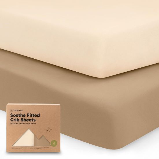 Picture of KeaBabies 2-Pack Organic Crib Sheets for Boys, Girls - 52x28 Fitted Crib Mattress Sheet Neutral, Breathable Jersey Cotton Cover for Baby Bed, Toddler Mattress, Soft & Cute Prints (Pecan)
