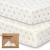 Picture of KeaBabies 2-Pack Organic Crib Sheets for Boys, Girls - Fitted Crib Mattress Sheet Neutral, Breathable Jersey Cotton Cover for Baby Bed, Toddler Mattress, Soft & Cute Prints (Bumble Bear)