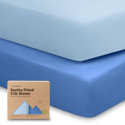 Picture of KeaBabies 2-Pack Organic Crib Sheets for Boys, Girls - 52x28 Fitted Crib Mattress Sheet Neutral, Breathable Jersey Cotton Cover for Baby Bed, Toddler Mattress, Soft & Cute Prints (Cornflower)