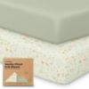 Picture of KeaBabies 2-Pack Organic Crib Sheets for Boys, Girls - 52x28 Fitted Crib Mattress Sheet Neutral, Breathable Jersey Cotton Cover for Baby Bed, Toddler Mattress, Soft & Cute Prints (Foxtrot)