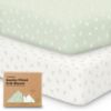 Picture of KeaBabies 2-Pack Organic Crib Sheets for Boys, Girls - 52x28 Fitted Crib Mattress Sheet Neutral, Breathable Jersey Cotton Cover for Baby Bed, Toddler Mattress, Soft & Cute Prints (Herb)