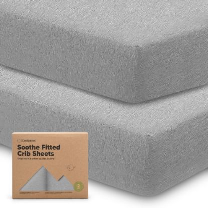 Picture of KeaBabies 2-Pack Organic Crib Sheets for Boys, Girls, Jersey Fitted Crib Sheet, Baby Crib Sheets Neutral, Cotton Breathable Crib Sheet, Cute Printed Crib Mattress Sheet, Baby Mattress Sheets (Storm)