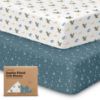 Picture of KeaBabies 2-Pack Organic Crib Sheets for Boys, Girls - Fitted Crib Mattress Sheet Neutral, Breathable Jersey Cotton Cover for Baby Bed, Toddler Mattress, Soft & Cute Prints (Dragon Tale)