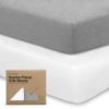 Picture of KeaBabies 2-Pack Organic Crib Sheets for Boys, Girls - Fitted Crib Mattress Sheet Neutral, Breathable Jersey Cotton Cover for Baby Bed, Toddler Mattress, Soft & Cute Prints (Cloud)
