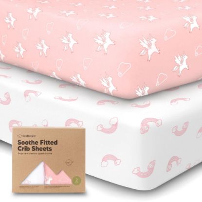 Picture of KeaBabies 2-Pack Organic Crib Sheets for Boys, Girls - 52x28 Fitted Crib Mattress Sheet Neutral, Breathable Jersey Cotton Cover for Baby Bed, Toddler Mattress, Soft & Cute Prints (Dreamland)