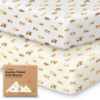 Picture of KeaBabies 2-Pack Organic Crib Sheets for Boys, Girls - Fitted Crib Mattress Sheet Neutral, Breathable Jersey Cotton Cover for Baby Bed, Toddler Mattress, Soft & Cute Prints (Construction)
