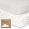 Picture of KeaBabies 2-Pack Organic Crib Sheets for Boys, Girls - Fitted Crib Mattress Sheet Neutral, Breathable Jersey Cotton Cover for Baby Bed, Toddler Mattress, Soft & Cute Prints (Meadow)