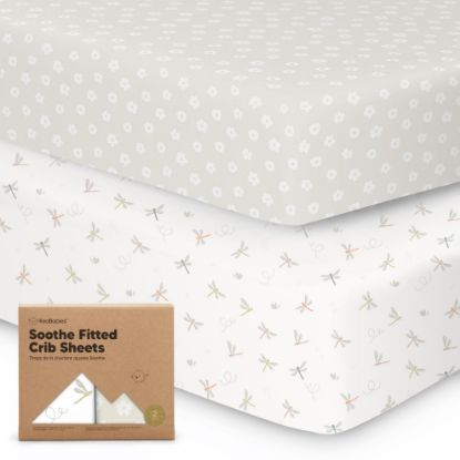Picture of KeaBabies 2-Pack Organic Crib Sheets for Boys, Girls - Fitted Crib Mattress Sheet Neutral, Breathable Jersey Cotton Cover for Baby Bed, Toddler Mattress, Soft & Cute Prints (Meadow)