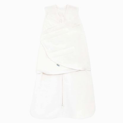 Picture of HALO Micro Fleece Sleepsack Swaddle, 3-Way Adjustable Wearable Blanket, TOG 3.0, Cream, Small, 3-6 Months