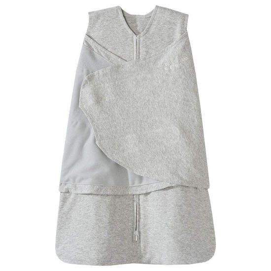 Picture of HALO 100% Cotton Sleepsack Swaddle, 3-Way Adjustable Wearable Blanket, TOG 1.5, Heather Gray, Newborn, 0-3 Months