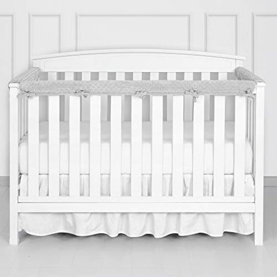 Picture of TILLYOU 3-Piece Padded Baby Crib Rail Cover Protector Set from Chewing, Safe Teething Guard Wrap for Standard Cribs, 100% Silky Soft Microfiber Polyester, Fits Side and Front Rails, Minky Pale Grey