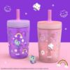 Picture of Zak Designs Gabby's Dollhouse Kelso Toddler Cups For Travel or At Home, 15oz 2-Pack Durable Plastic Sippy Cups With Leak-Proof Design is Perfect For Kids Cakey Cat, Mercat