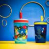 Picture of Zak Designs Sonic the Hedgehog Kelso Toddler Cups For Travel or At Home, 15oz 2-Pack Durable Plastic Sippy Cups With Leak-Proof Design is Perfect For Kids (Sonic)