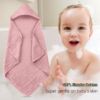 Picture of Spotted Play 2 Pack Hooded Baby Towels - 100% Muslin Cotton for Newborns, Infants, Toddlers - Large 32x32 Inch Size - Highly Absorbent and Essential for Newborn Care, Light Sakura