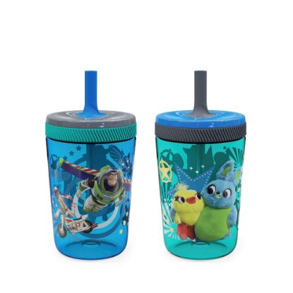 Picture of Zak Designs Kelso 15 oz Tumbler Set (Toy Story 4 - Woody & Buzz 2pc Set) Toddlers Cup Leak-Proof Screw-On Lid with Straw Made of Durable Plastic and Silicone, Perfect Bundle for Kids
