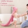 Picture of Yoofoss Hooded Baby Towels for Newborn 2 Pack 100% Muslin Cotton Baby Bath Towel with Hood for Babies, Infant, Toddler and Kids, Large 32x32Inch, Soft and Absorbent Newborn Essential