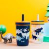 Picture of Zak Designs Kelso Toddler Cups For Travel or At Home, 15oz 2-Pack Durable Plastic Sippy Cups With Leak-Proof Design is Perfect For Kids (DinoRoar, Zaksaurus)