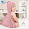 Picture of SWEET DOLPHIN Muslin Hooded Baby Bath Towels - 2 Pack 100% Cotton Towel for Babies, Infants, Toddlers - 32x32Inch - Highly Absorbent and Newborn Essential, Light Sakura