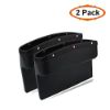Picture of Car Seat Pockets, Console Side Organizer, PU Leather Seat Gap Filler, Car Seat Drop Stop, Catch Caddy for Cellphone/Wallet/Coin/Key (2 Pack Black)