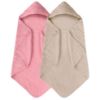 Picture of Yoofoss Hooded Baby Towels for Newborn 2 Pack 100% Muslin Cotton Baby Bath Towel with Hood for Babies, Infant, Toddler and Kids, Large 32x32Inch, Soft and Absorbent Newborn Essential