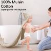 Picture of Yoofoss Hooded Baby Towels for Newborn 2 Pack 100% Muslin Cotton Baby Bath Towel with Hood for Babies, Infant, Toddler and Kids, Large 32x32Inch, Soft and Absorbent Newborn Essential