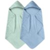 Picture of Yoofoss Hooded Baby Towels for Newborn 2 Pack 100% Muslin Cotton Baby Bath Towel with Hood for Babies, Infant, Toddler and Kids, Large 32x32Inch, Soft and Absorbent Newborn Essential