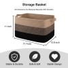 Picture of OIAHOMY Cotton Rope Basket, Rectangle Woven Baskets for Storage, Nursery Blanket Basket Living Room, Toy Basket With Handle, Baskets for Organizing-17.7”x13.8”x11”-Yellow Black