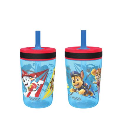 Picture of Zak Designs Kelso Tumbler 15 oz Set (Paw Patrol - Chase & Marshall 2pc Set) Toddlers Cups Leak-Proof Screw-On Lid with Straw Made of Durable Plastic and Silicone, Perfect Cup for Kids