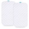 Picture of Waterproof Quilted Bassinet Mattress Pad Cover Compatible with Arm's Reach Clear-Vue, Cambria, Mini Ezee 2 in 1Co-Sleeper Bassinet 2 Pack, Ultra Soft Viscose Made from Bamboo Terry Surface
