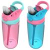 Picture of Contigo Aubrey Kids BPA-Free Water Bottle with Silicone Straw Spill-Proof Lid Dishwasher Safe 20oz 2-Pack Suitable for 3+ Years Azalea/Jade & Blue Raspberry/Azalea