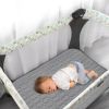 Picture of Pack and Play Mattress Protector Sheets Waterproof 2 Pack, Quilted Pack and Play Mattress Pad Cover Fitted Fits for Graco Pack n Play Playard Mattress/Playpen Mattress, Grey, 39" x 27"
