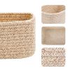Picture of MiniArk Small Storage Baskets for Organizing | Closet Organizer Bins | Shelf Toy Basket | Woven Rope Baskets | Cube Decorative Box | Shallow Basket | 11.5x7.5x4.7” | 3 Packs Mixed Brown