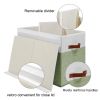 Picture of Large Toy Storage Box with Lid, Sturdy Toys Storage Chest Bin Organizer Basket with Dividers for Kids, Boys, Girls, Nursery, Closet, Bedroom, Playroom 25"x13" x16" (Green and White)