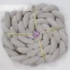 Picture of LOAOL Baby Crib Bumper Knotted Braided Plush Nursery Cradle Decor Newborn Gift Pillow Cushion Junior Bed Sleep Bumper (2 Meters, Gray)