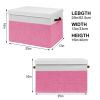 Picture of Large Toy Box with Lid, Sturdy Toy Storage Chest Bin Boxes Organizer Basket with Dividers for Toddlers, Kids, Boys, Girls, Nursery, Closet, Bedroom, Playroom 25"x13" x16" (Pink and White)